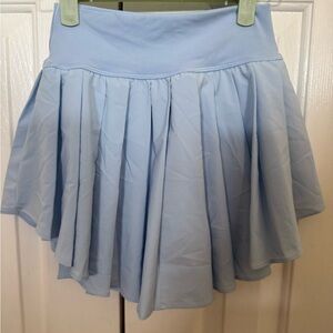 Aerie Blue Pleated Skater Mini Skirt